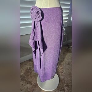 Forever 21 Purple Maxi Skirt with Floral Detail